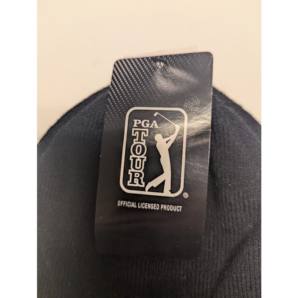 PGA NEW Black Fisherman Beanie Hat Knit Hat Unisex One Size Fits Ribbed Folding